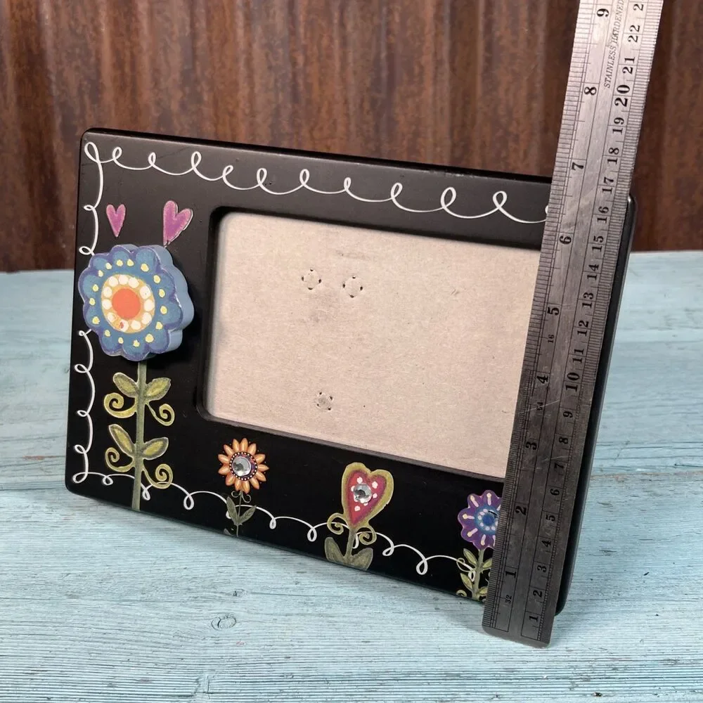 Hand-Painted Decorative Photo Frame For 4 X 6 Print Floral Theme